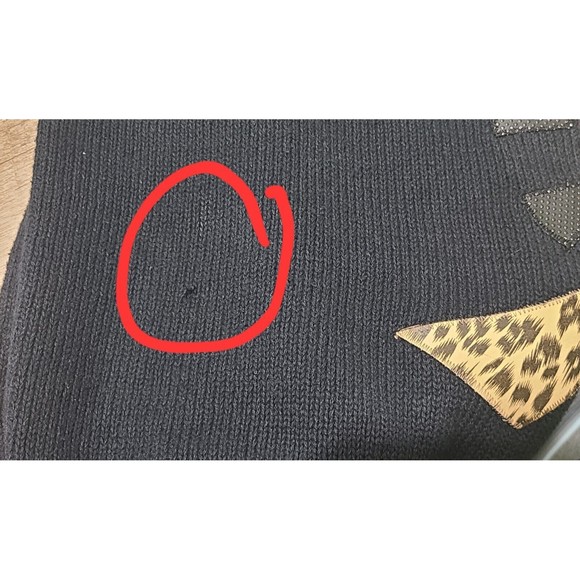 Vintage 80s Gitano Black Aninal Print Applique Sweater Vest Size Women's L - Picture 12 of 12